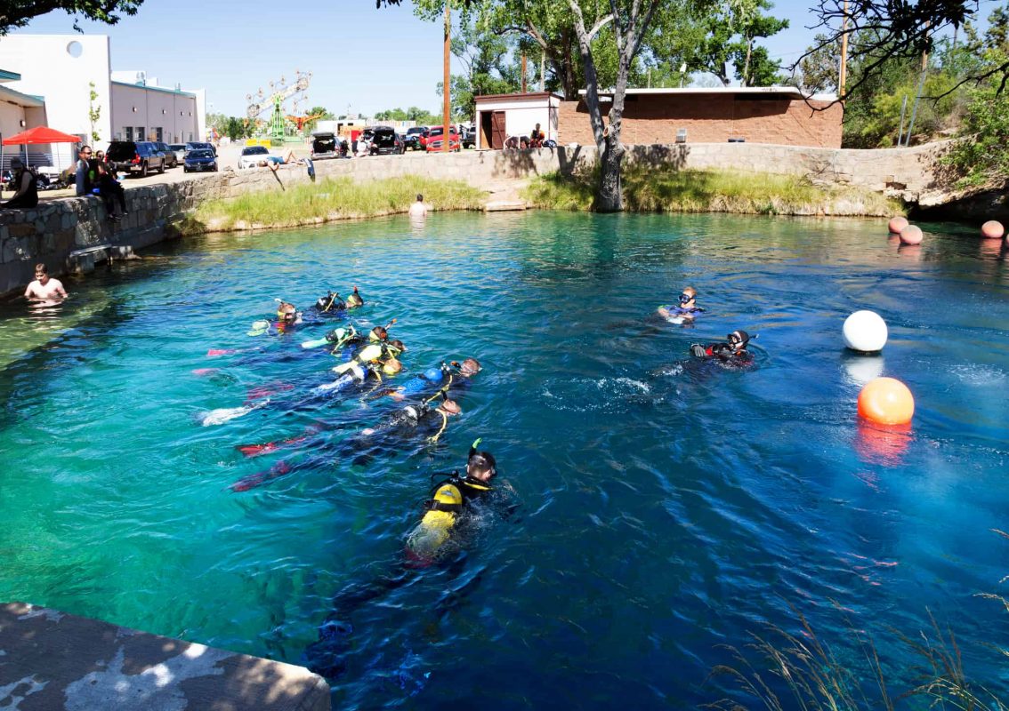 A group of divers at Blue Hole