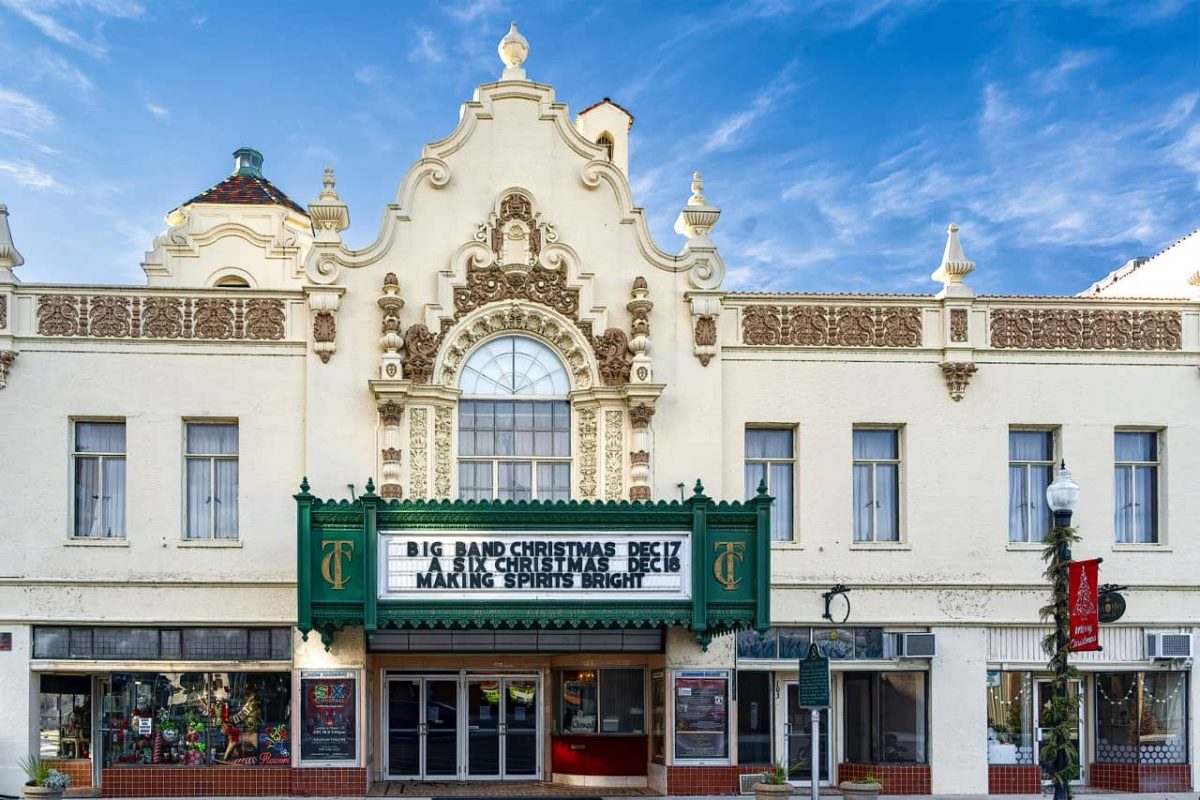 The exterior of Coleman Theatre in Miami along Route 66 in Oklahoma