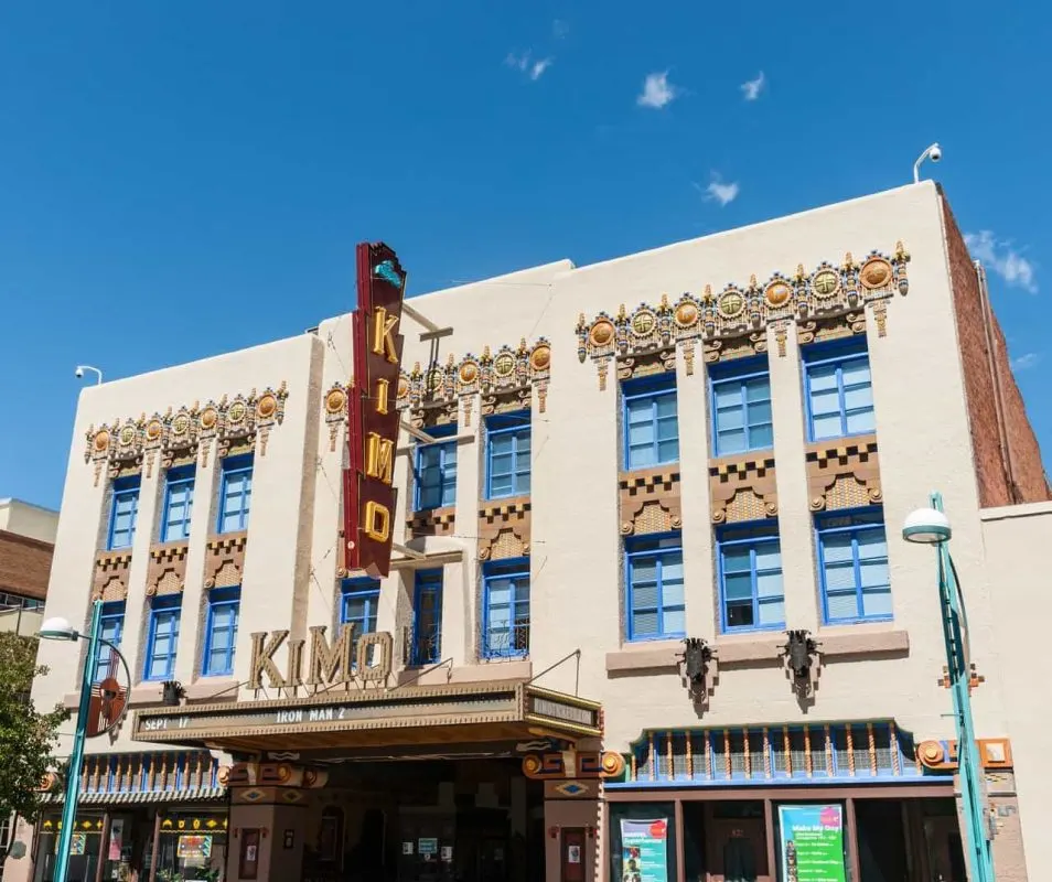 Exterior facade and signage of Kimo Theatre Exterior facade and signage of Kimo Theatre