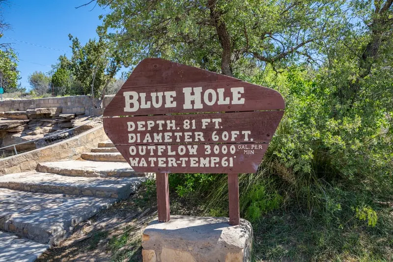 Blue Hole Wooden Sign