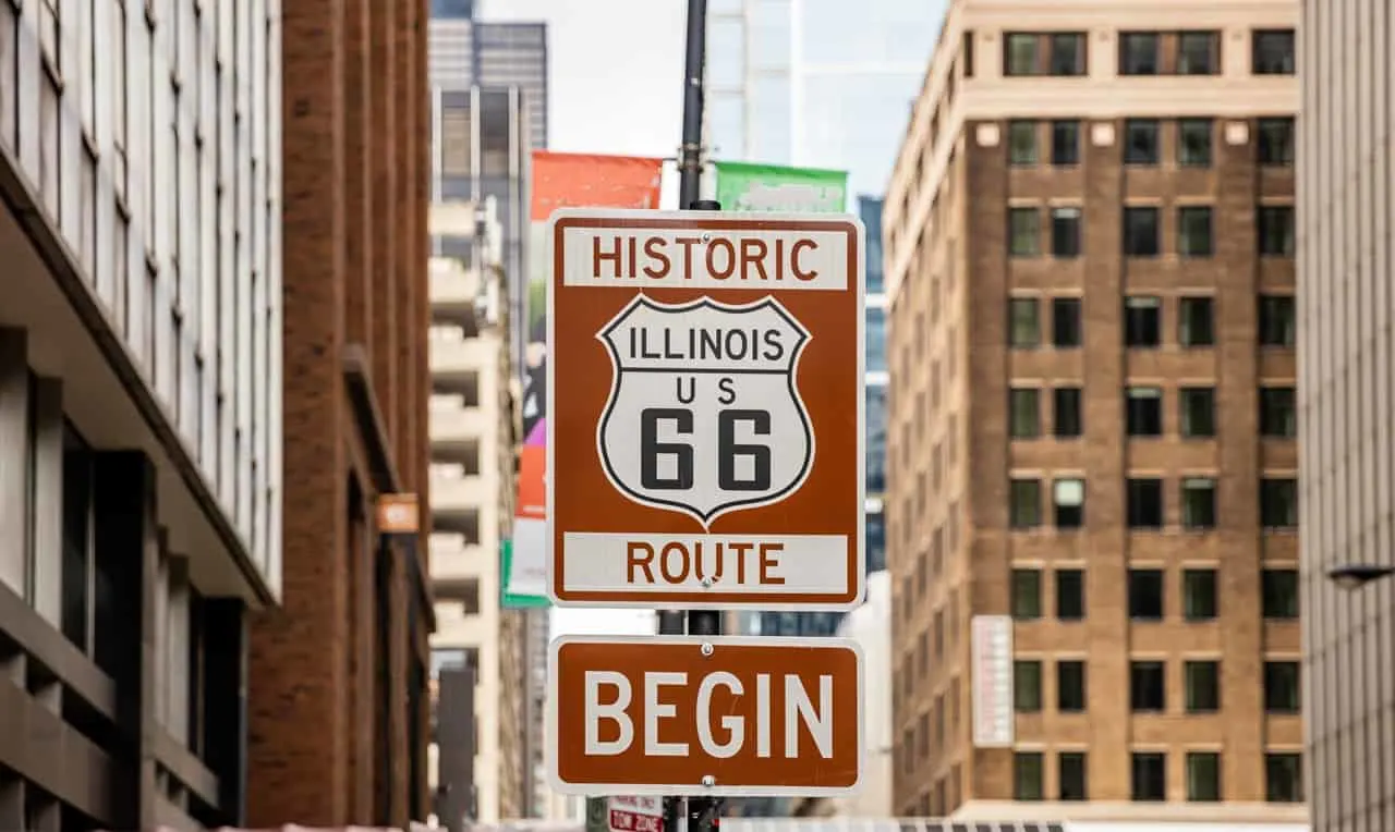 Begin Route 66 Sign