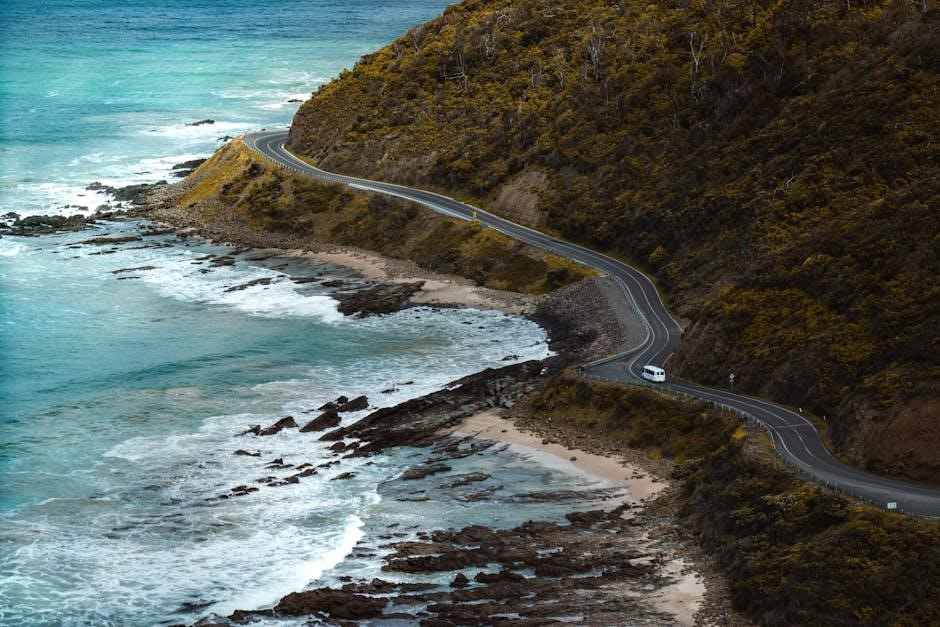 Rental car parked on a scenic coastal road along Australia's East Coast
